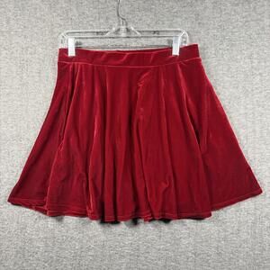 Midnight Hour Red Velvet Mini Skater Skirt Womens M Gothic Holiday Y2K Vampire
